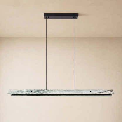 Pietra Green Marble Linear Chandelier 31.4"D