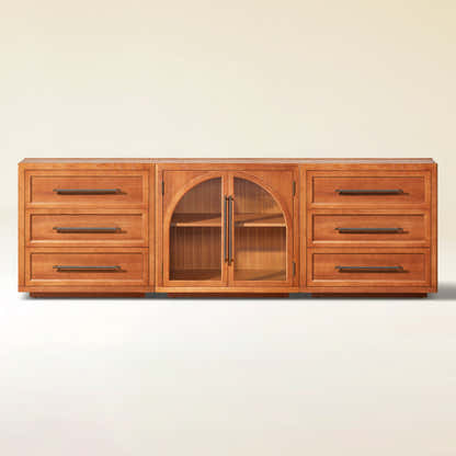 Alvar Arched 94.5″ Oak Modular Media Console(Set of 3)