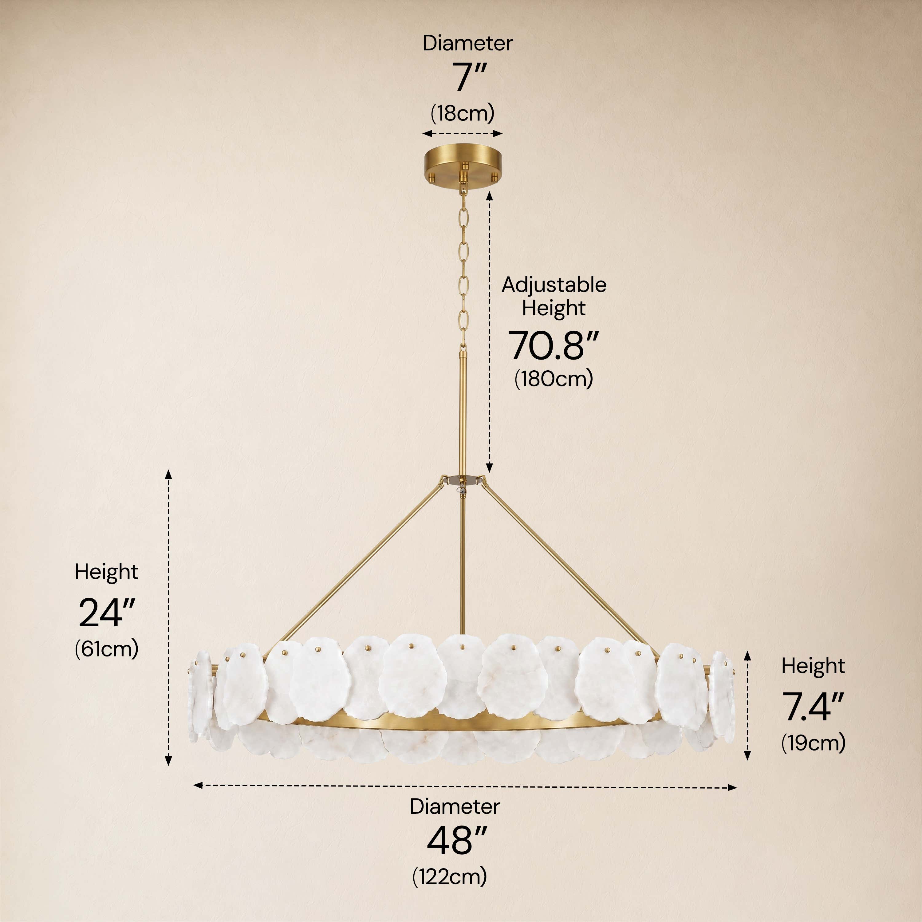 Moira Alabaster Custom Round Chandelier 48"D