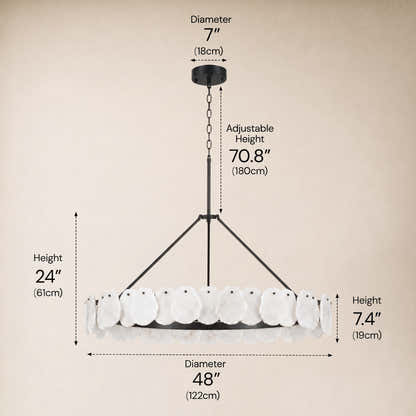 Moira Alabaster Custom Round Chandelier 48"D