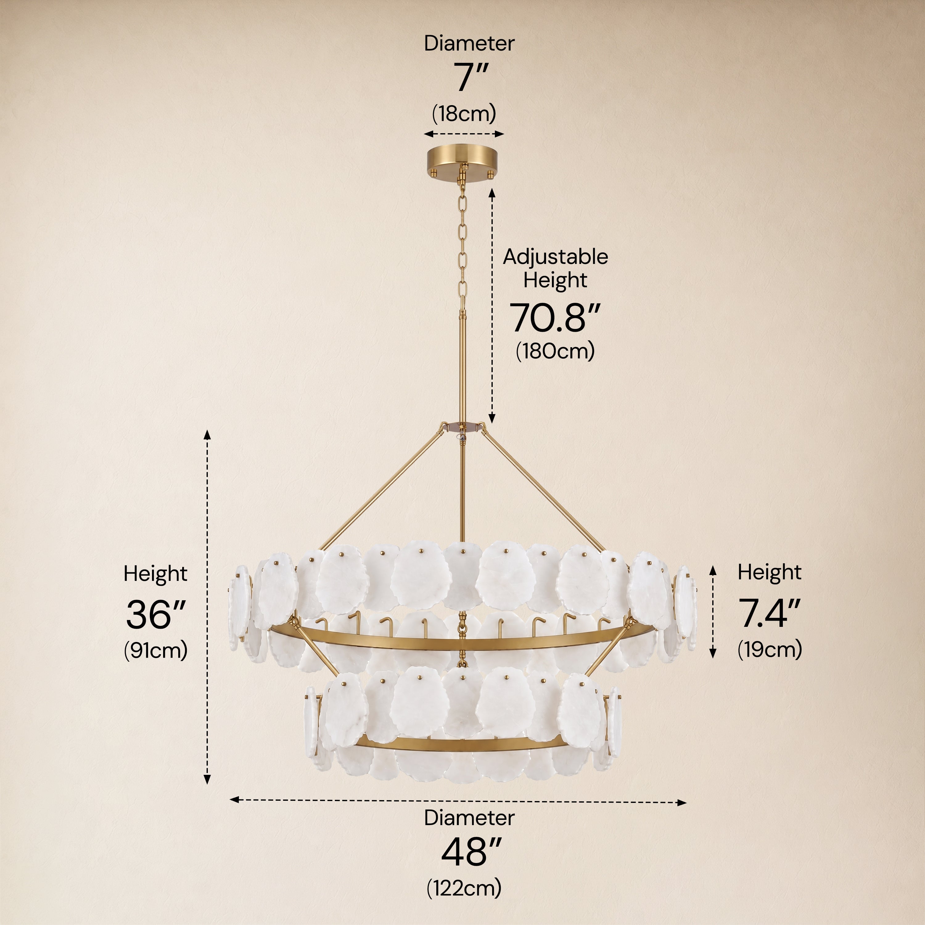 Moira Alabaster Custom Round Chandelier 48