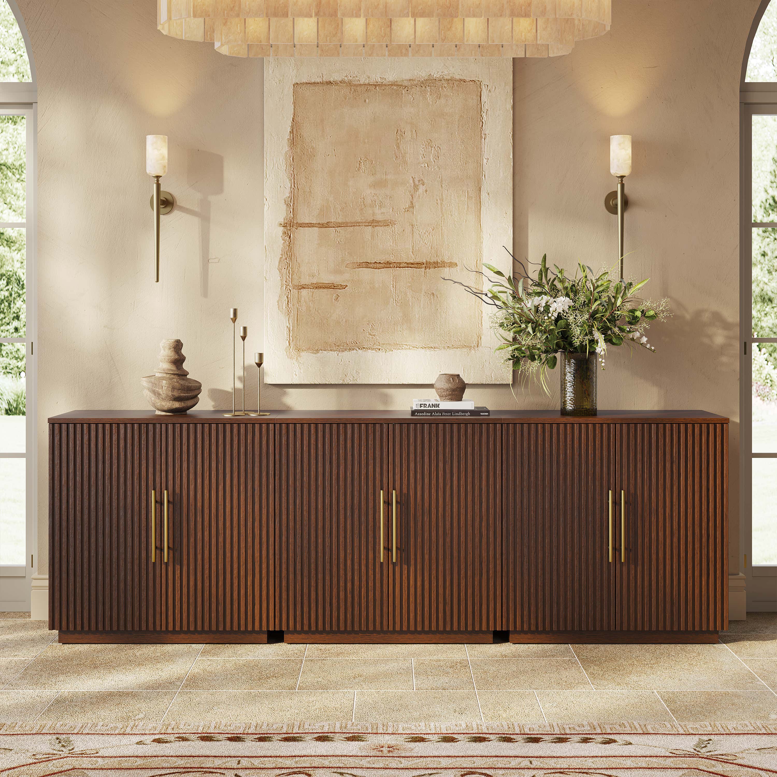 Holt 95″ Solid Oak Console(Set of 3)