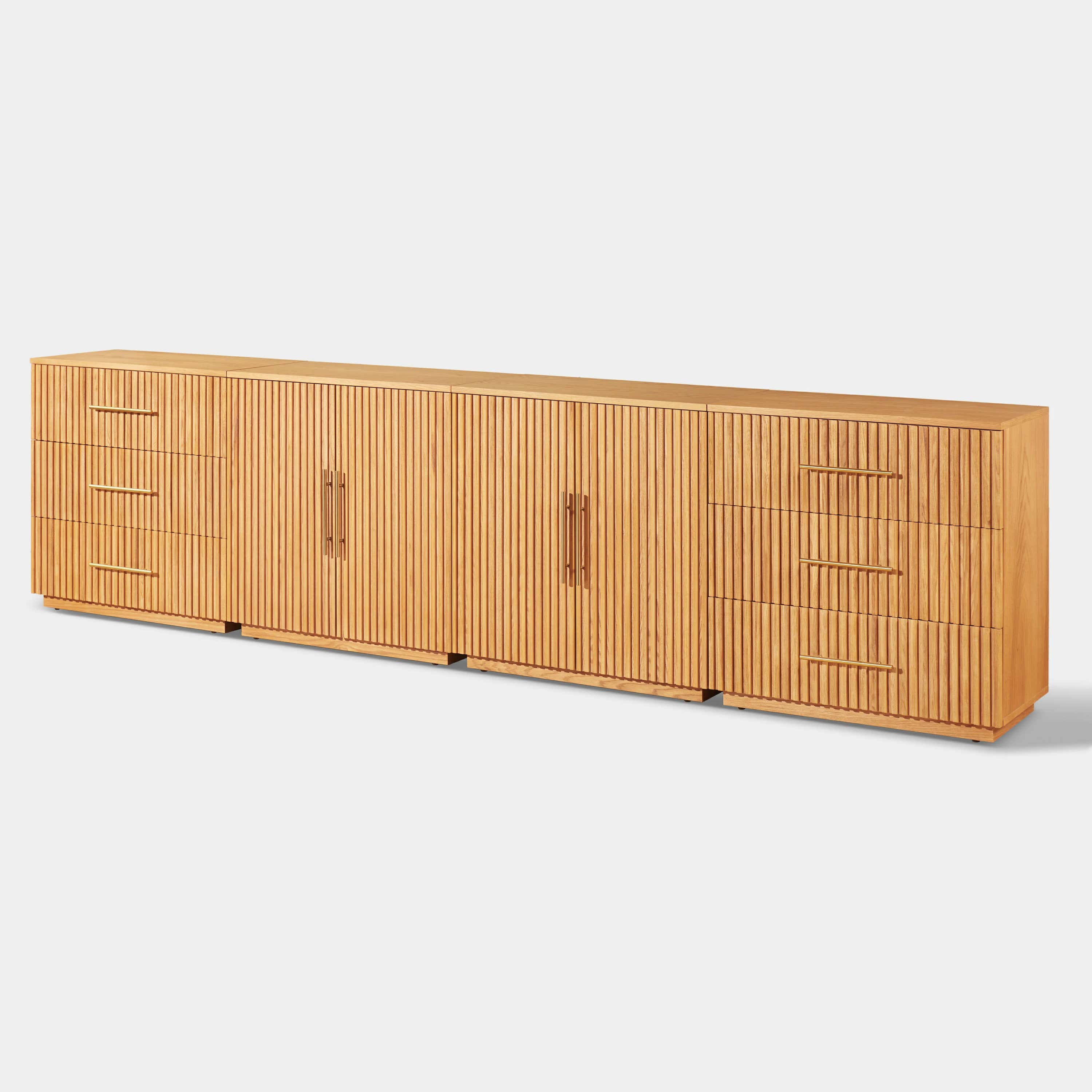 Holt Oak Modular Media Console (Set of 4)