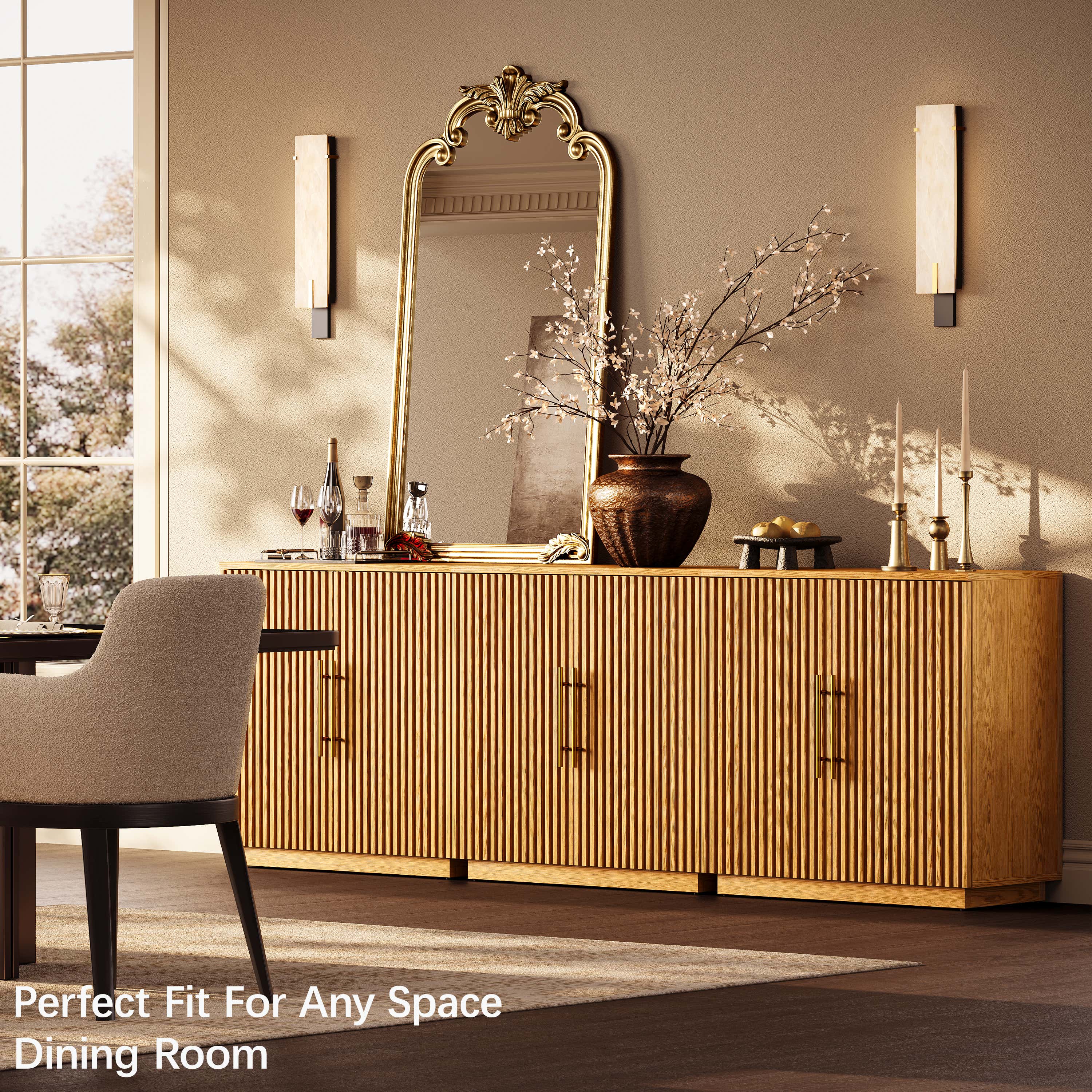 Holt 126″ Solid Oak Console(Set of 4)