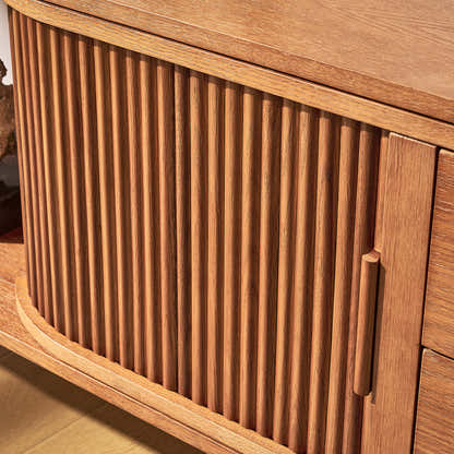 Ewan Oak Media Console And Sideboard Set