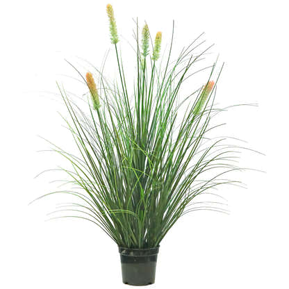 Artificial 6-Head Short Pine Grass with Curved Onion Grass Bonsai 76cm H