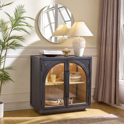 Alvar Arched 32″  Oak Storage Cabinet