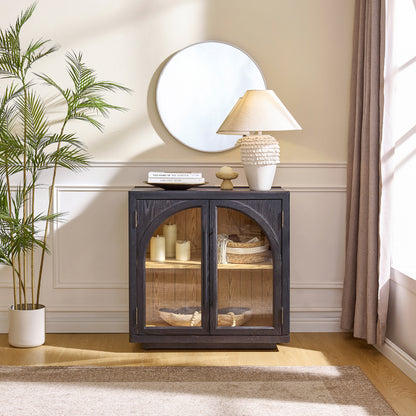 Alvar Arched 31.5″  Oak Storage Cabinet
