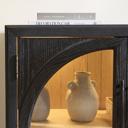 Alvar Arched 31.5″  Oak Storage Cabinet