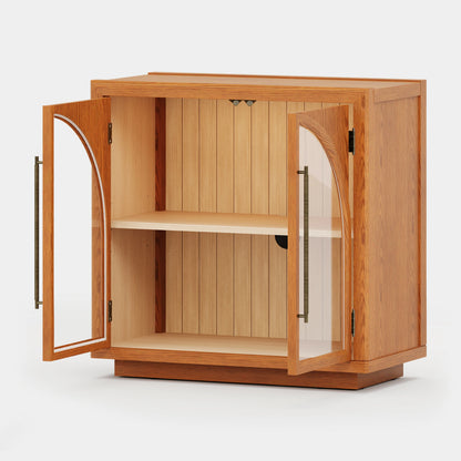 Alvar Arched 95″ Oak Media Console(Set of 3)