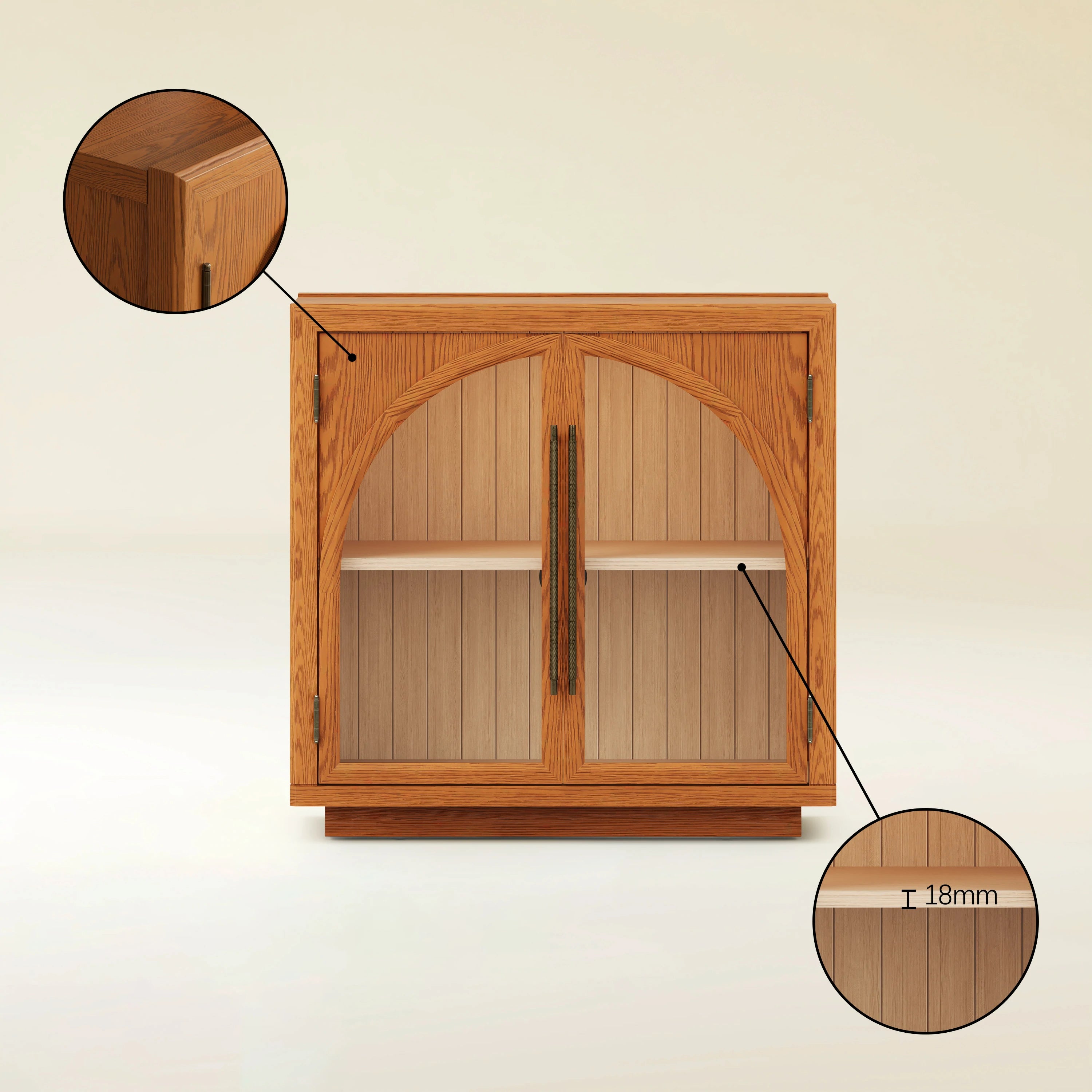 Alvar Arched 95″ Oak Media Console(Set of 3)