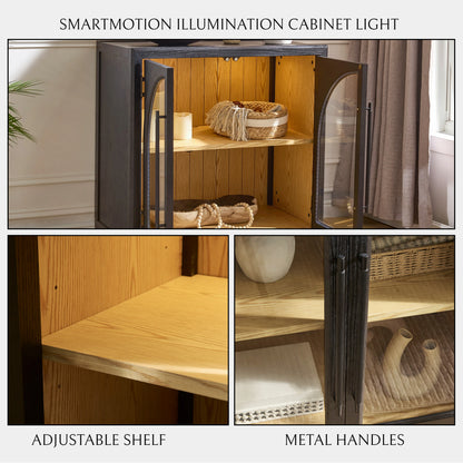 Alvar Arched 63″ Oak Media Console(Set of 2)