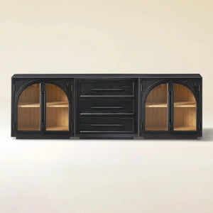 Alvar Arched 94.5″ Oak Modular Media Console(Set of 3)