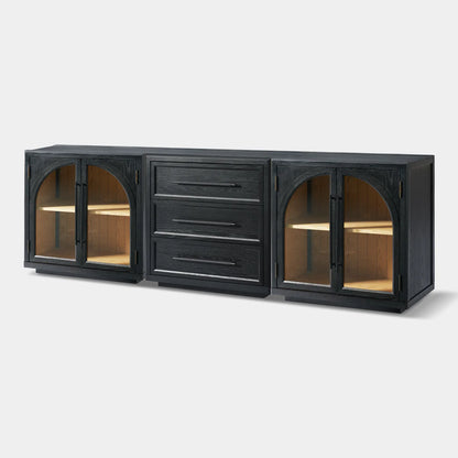 Alvar Arched 94.5″ Oak Modular Media Console(Set of 3)