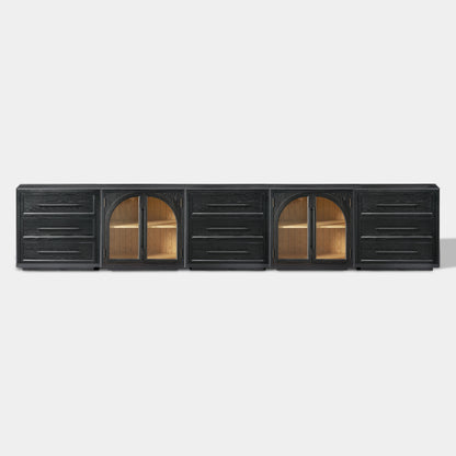 Alvar Arched 157.5″ Oak Modular Media Console(Set of 5)