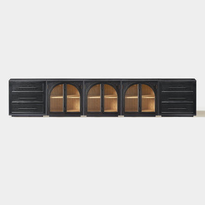 Alvar Arched 157.5″ Oak Modular Media Console(Set of 5)