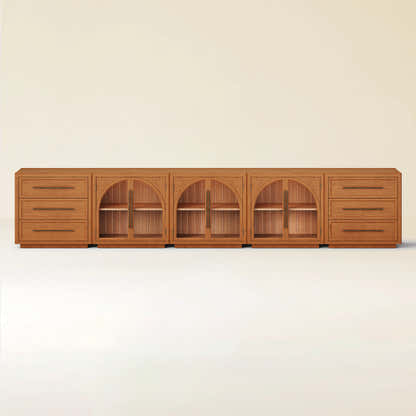 Alvar Arched 157.5″ Oak Modular Media Console(Set of 5)