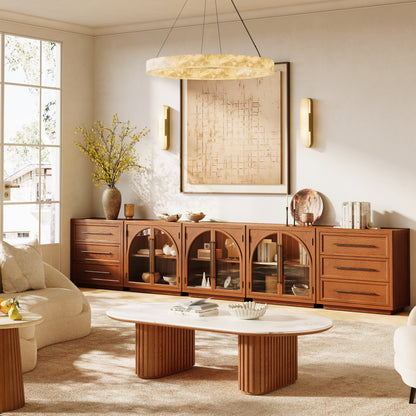 Alvar Arched 157.5″ Oak Modular Media Console(Set of 5)