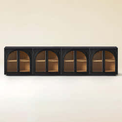 Alvar Arched 126″ Oak Media Console(Set of 4)