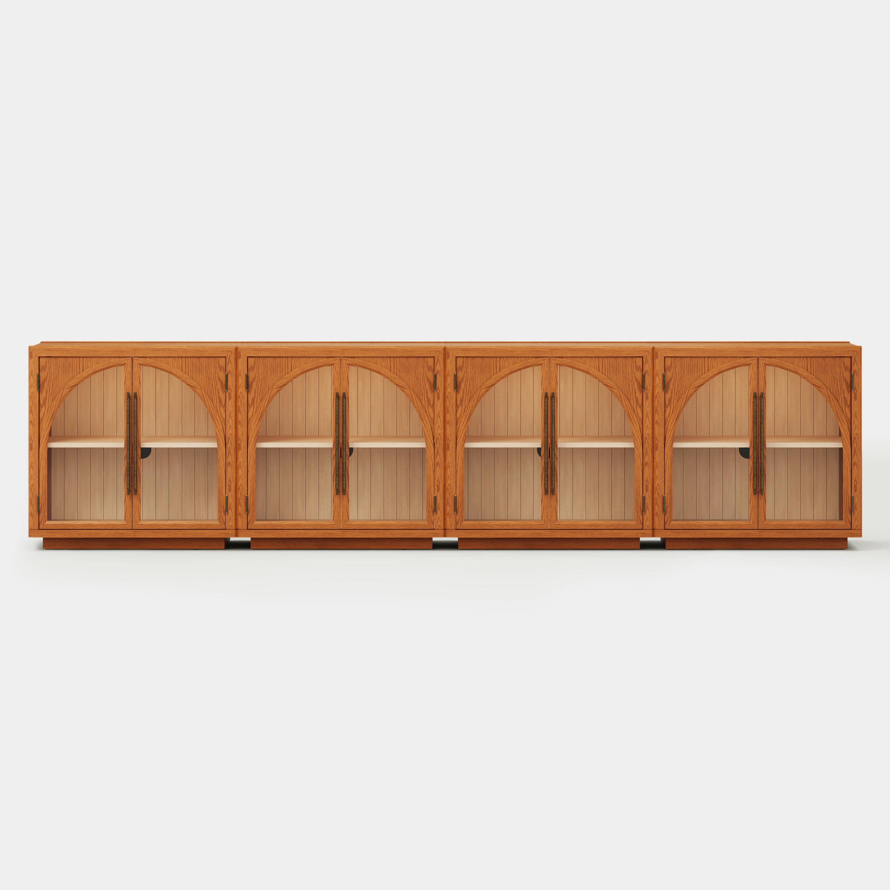 Alvar Arched 126″ Oak Media Console(Set of 4)