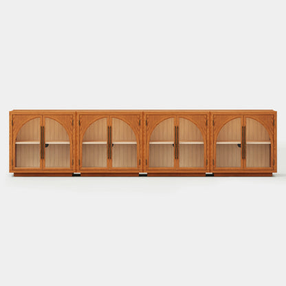 Alvar Arched 126″ Oak Media Console(Set of 4)