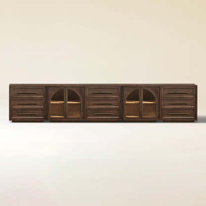 Alvar Arched 157.5″ Oak Modular Media Console(Set of 5)