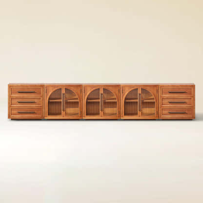 Alvar Arched 157.5″ Oak Modular Media Console(Set of 5)