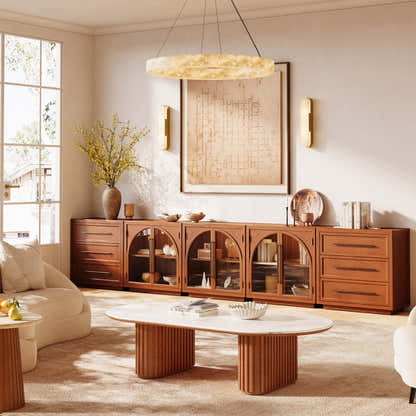 Alvar Arched 157.5″ Oak Modular Media Console(Set of 5)