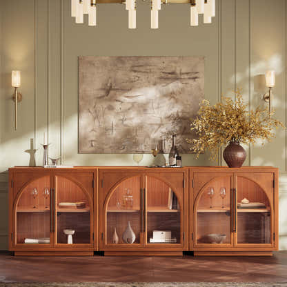 Alvar Arched 63″ Oak Media Console(Set of 2)