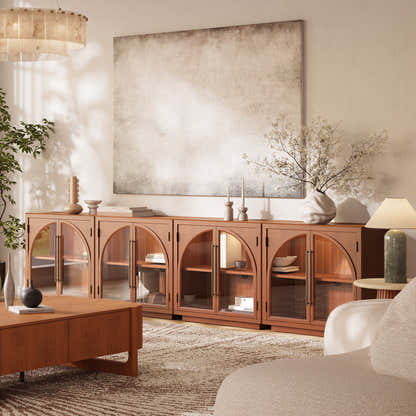 Alvar Arched 32″  Oak Storage Cabinet