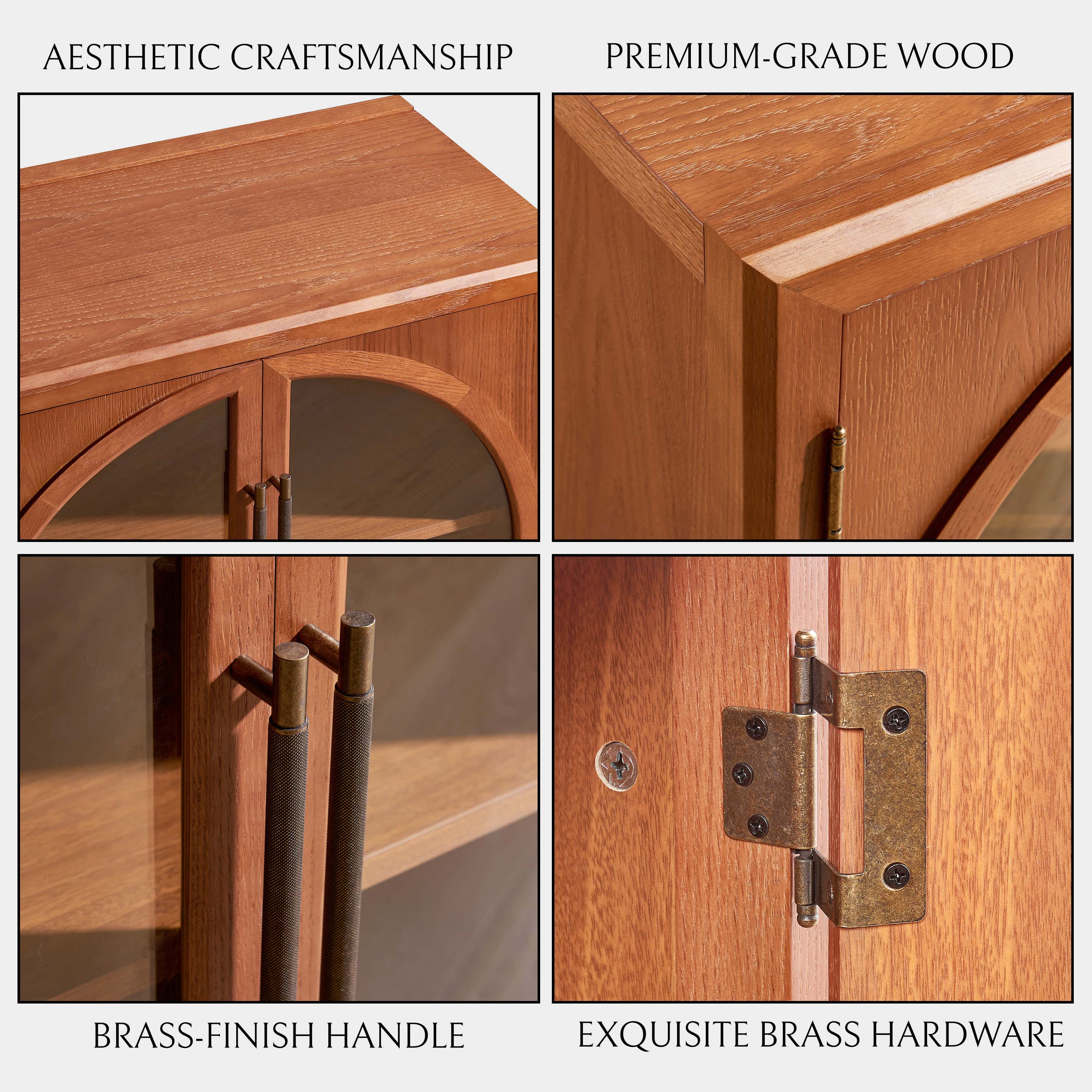 Alvar Arched 32″  Oak Storage Cabinet