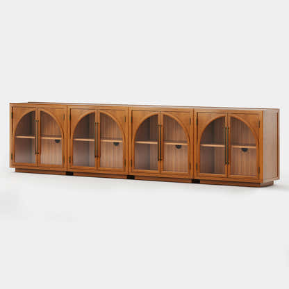 Alvar Arched 126″ Oak Media Console(Set of 4)