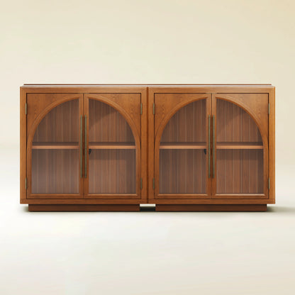 Alvar Arched 63″ Oak Media Console(Set of 2)