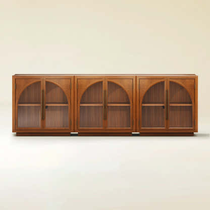 Alvar Arched 95″ Oak Media Console(Set of 3)