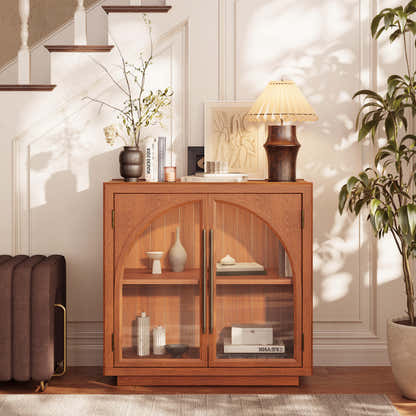 Alvar Arched 157.5″ Oak Modular Media Console(Set of 5)