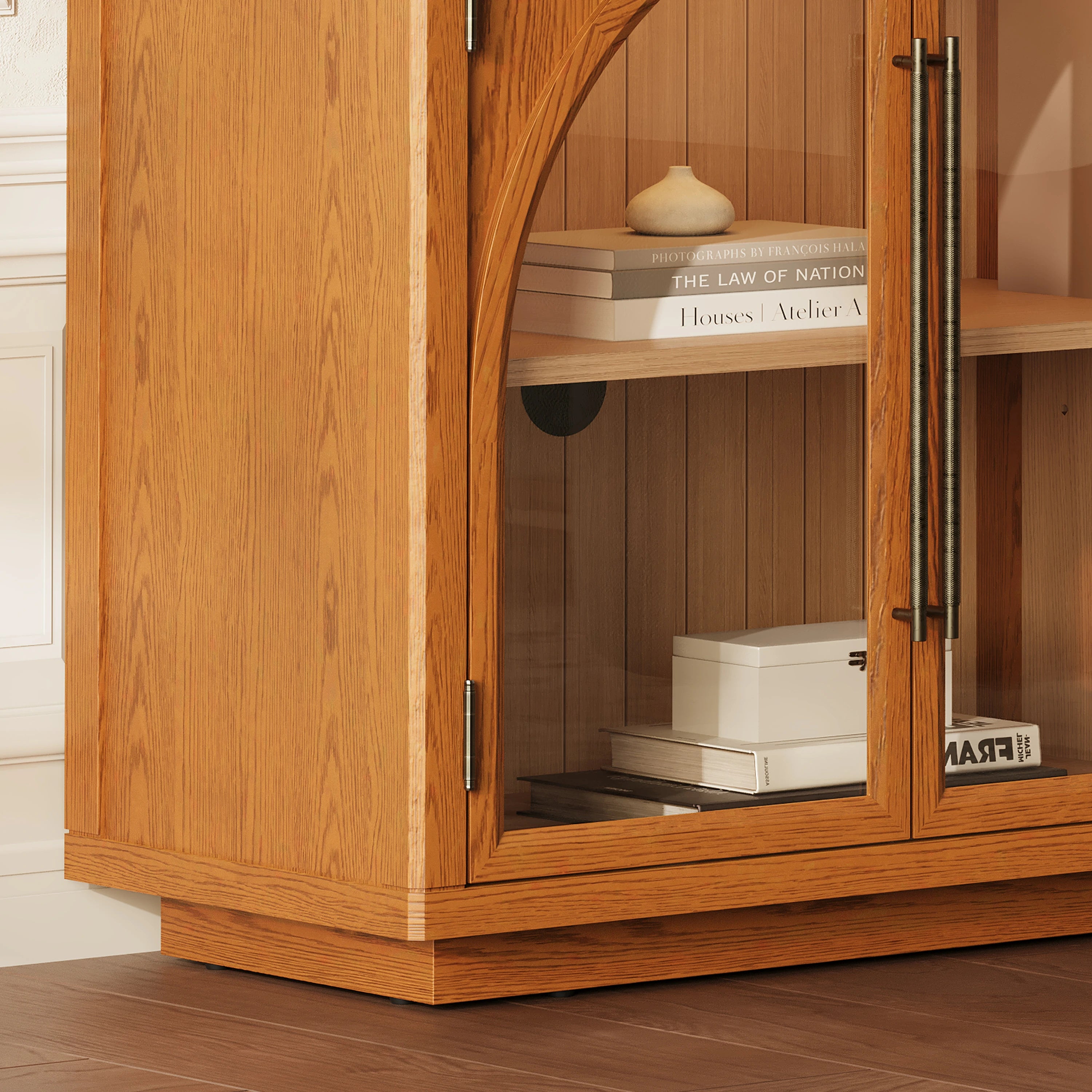 Alvar Arched 95″ Oak Media Console(Set of 3)