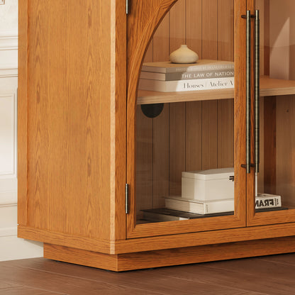 Alvar Arched 95″ Oak Media Console(Set of 3)