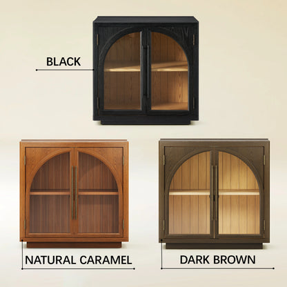 Alvar Arched 63″ Oak Media Console(Set of 2)