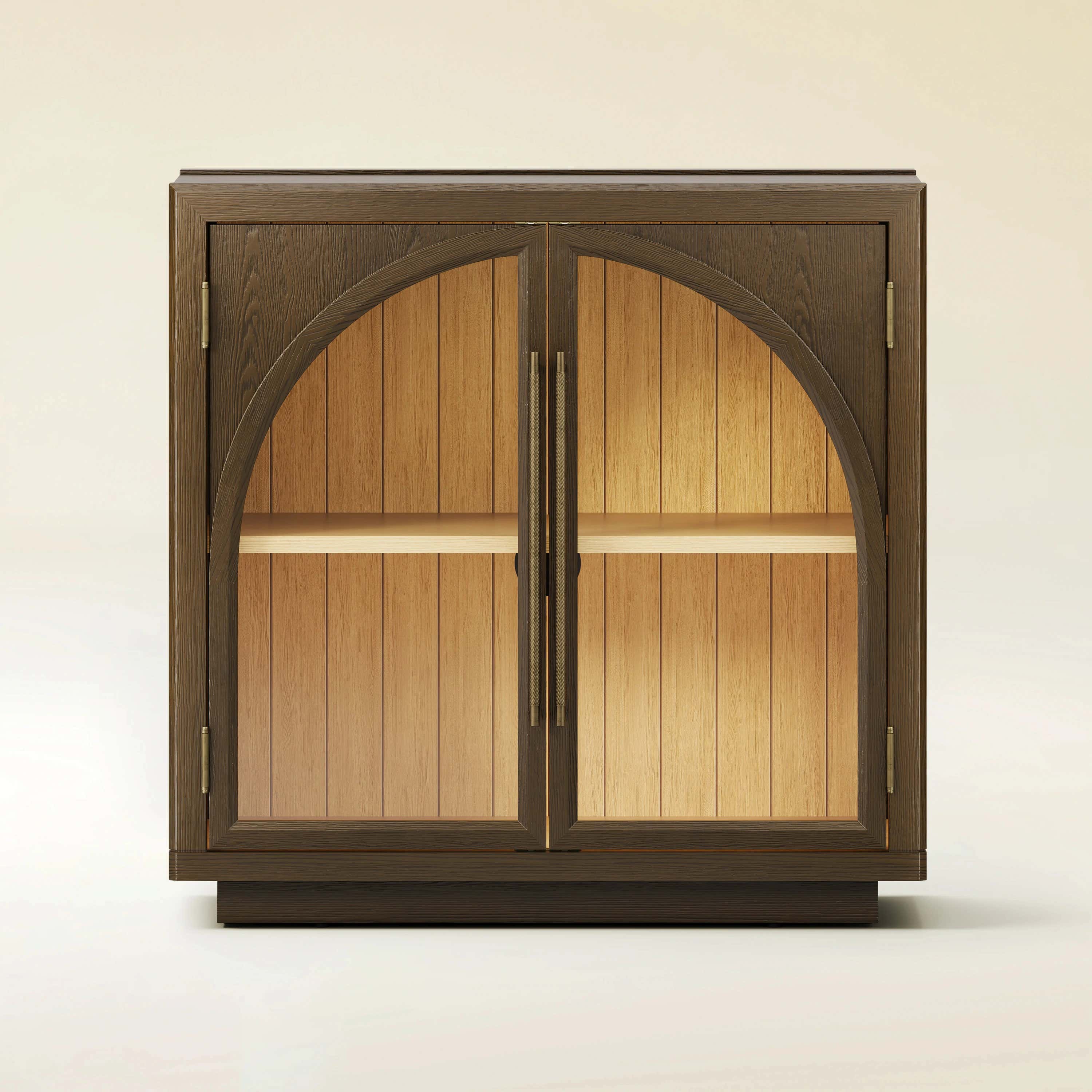 Alvar Arched 32″  Oak Storage Cabinet
