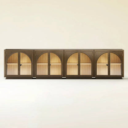 Alvar Arched 126″ Oak Media Console(Set of 4)