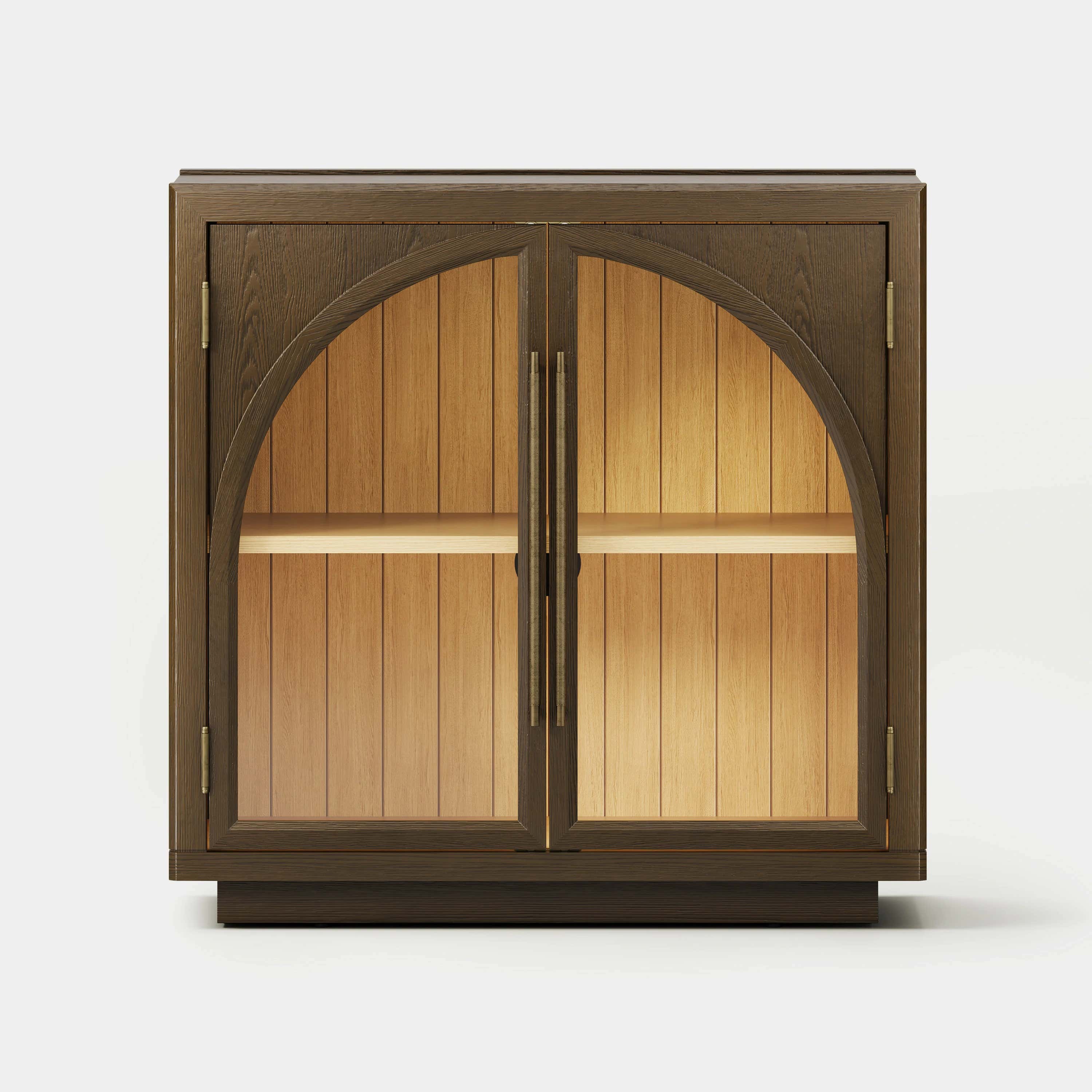 Alvar Arched 95″ Oak Media Console(Set of 3)