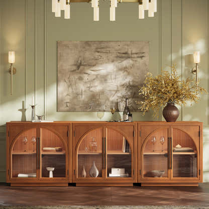 Alvar Arched 126″ Oak Media Console(Set of 4)