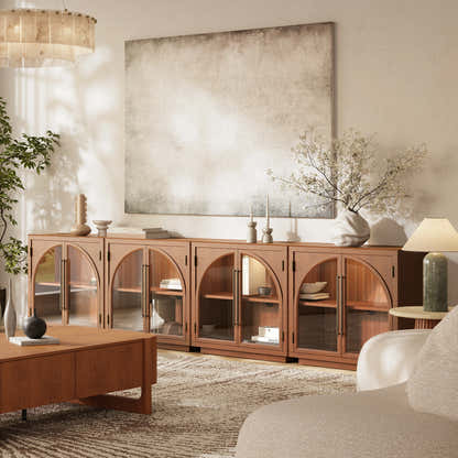 Alvar Arched 32″  Oak Storage Cabinet