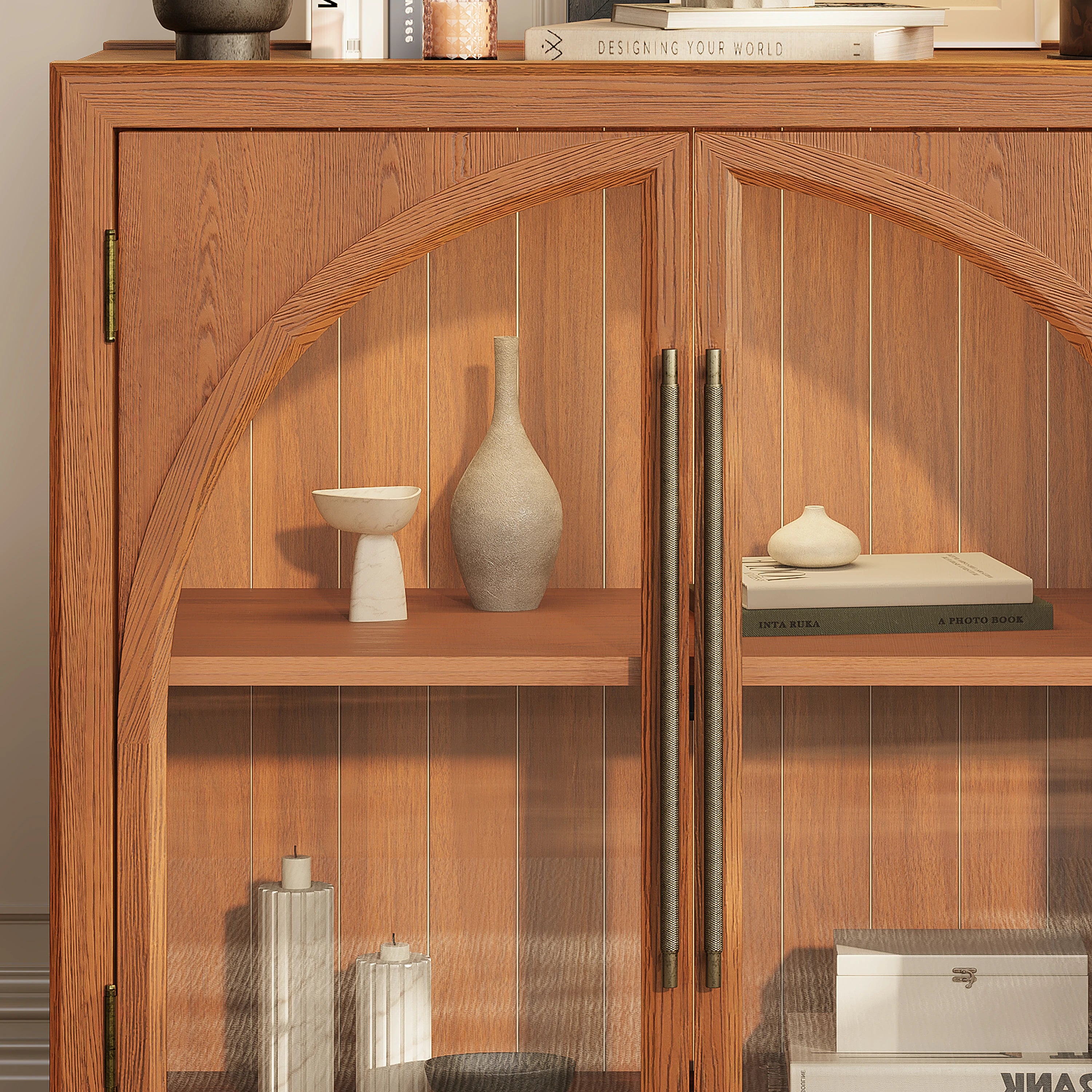 Alvar Arched 32″  Oak Storage Cabinet
