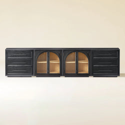 Alvar Arched 126″ Oak Modular Media Console(Set of 4)