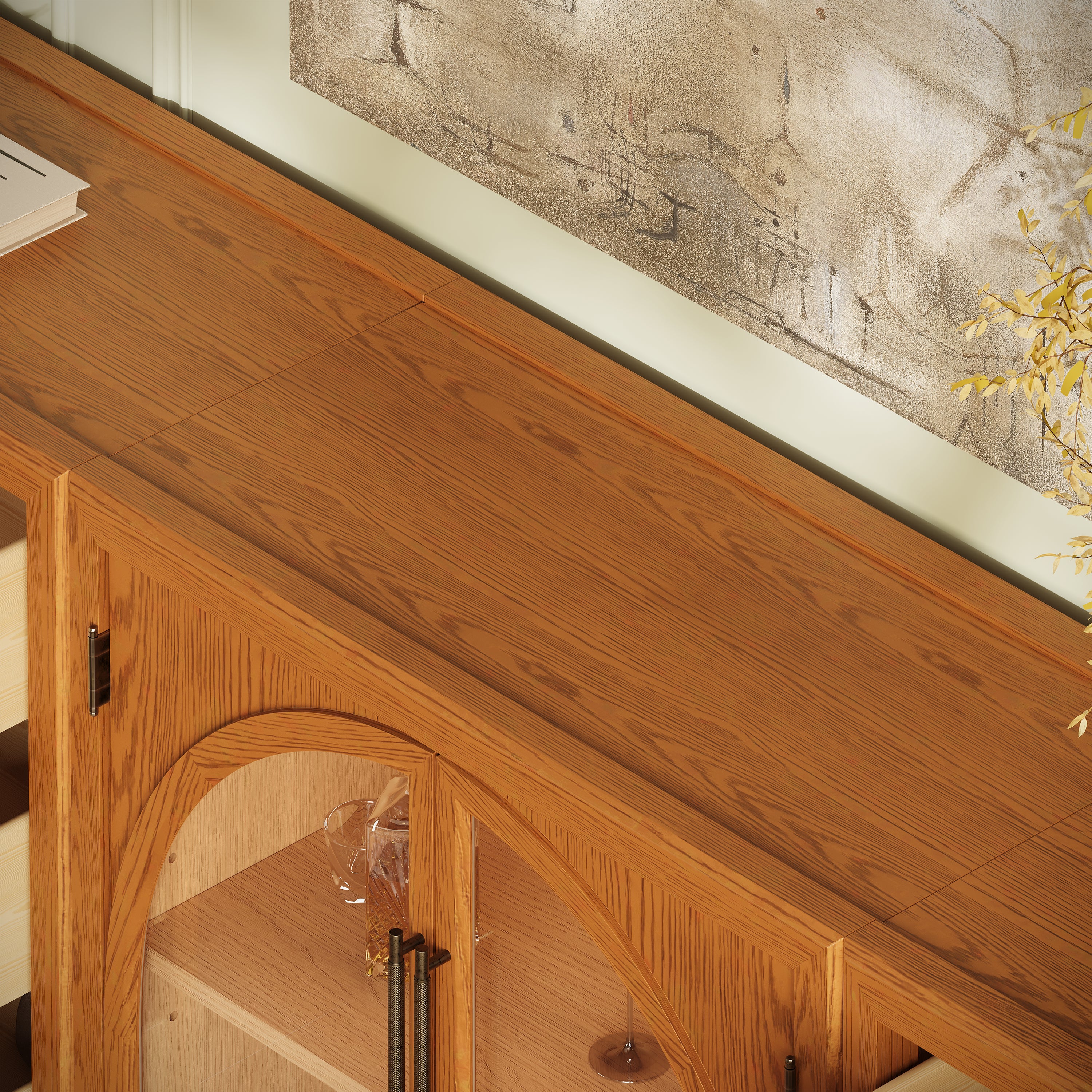 Alvar Arched 94.5″ Oak Modular Media Console(Set of 3)