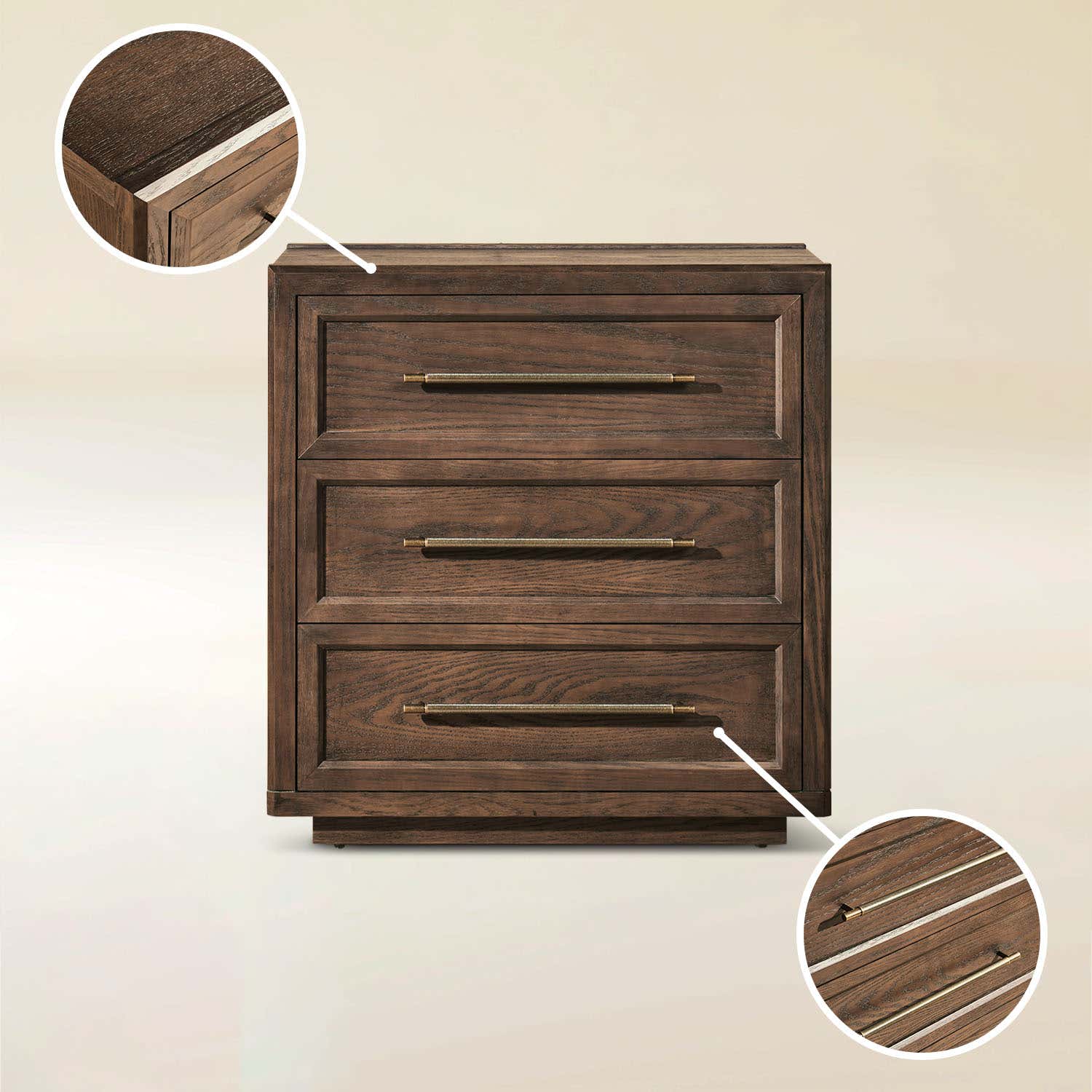 Alvar 95″ Oak 9-Drawer Chest(Set of 3)