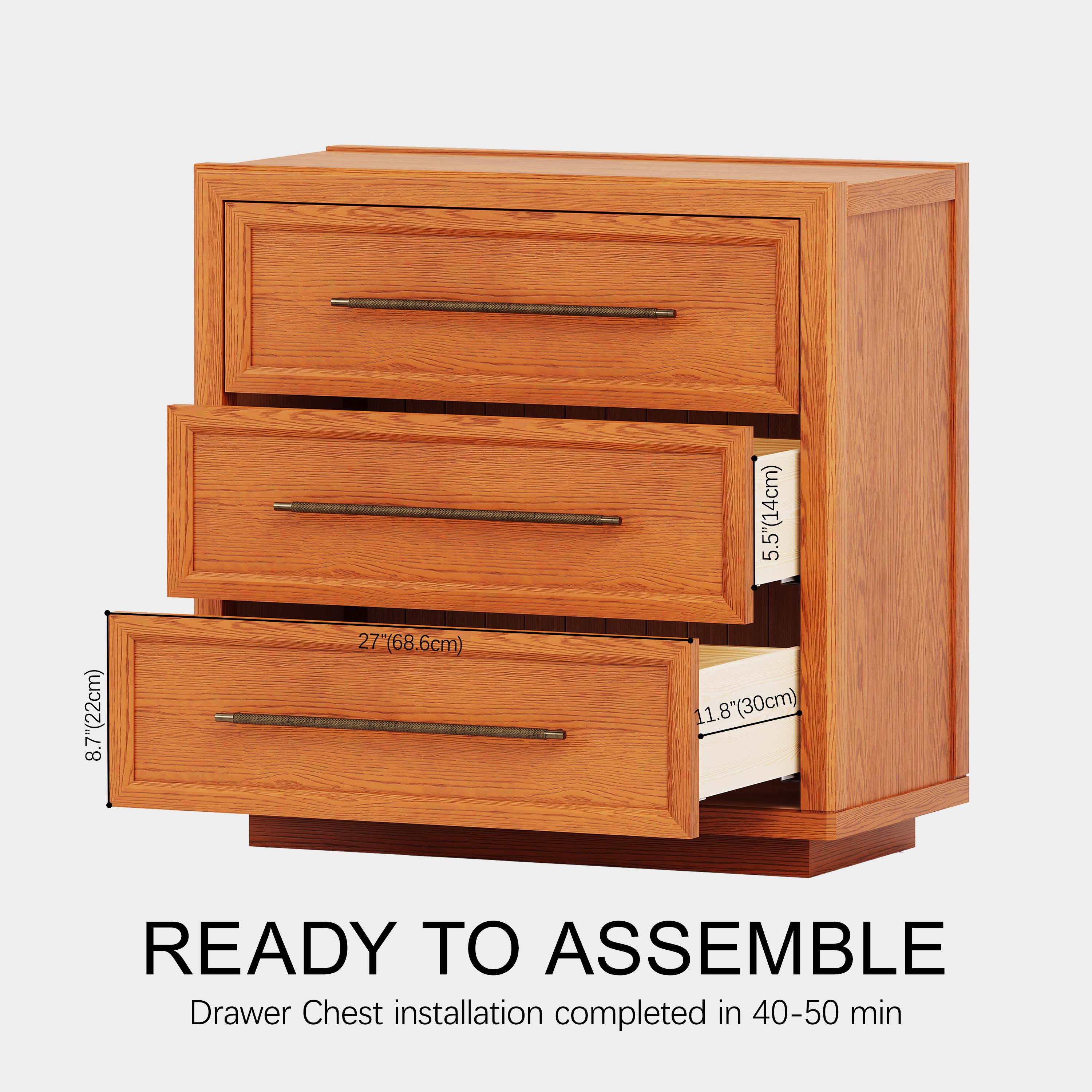 Alvar 30″ Oak 3-Drawer Chest