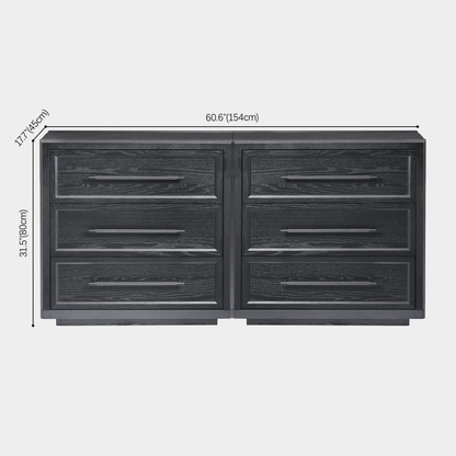 Alvar 61″ Oak 6-Drawer Chest(Set of 2)