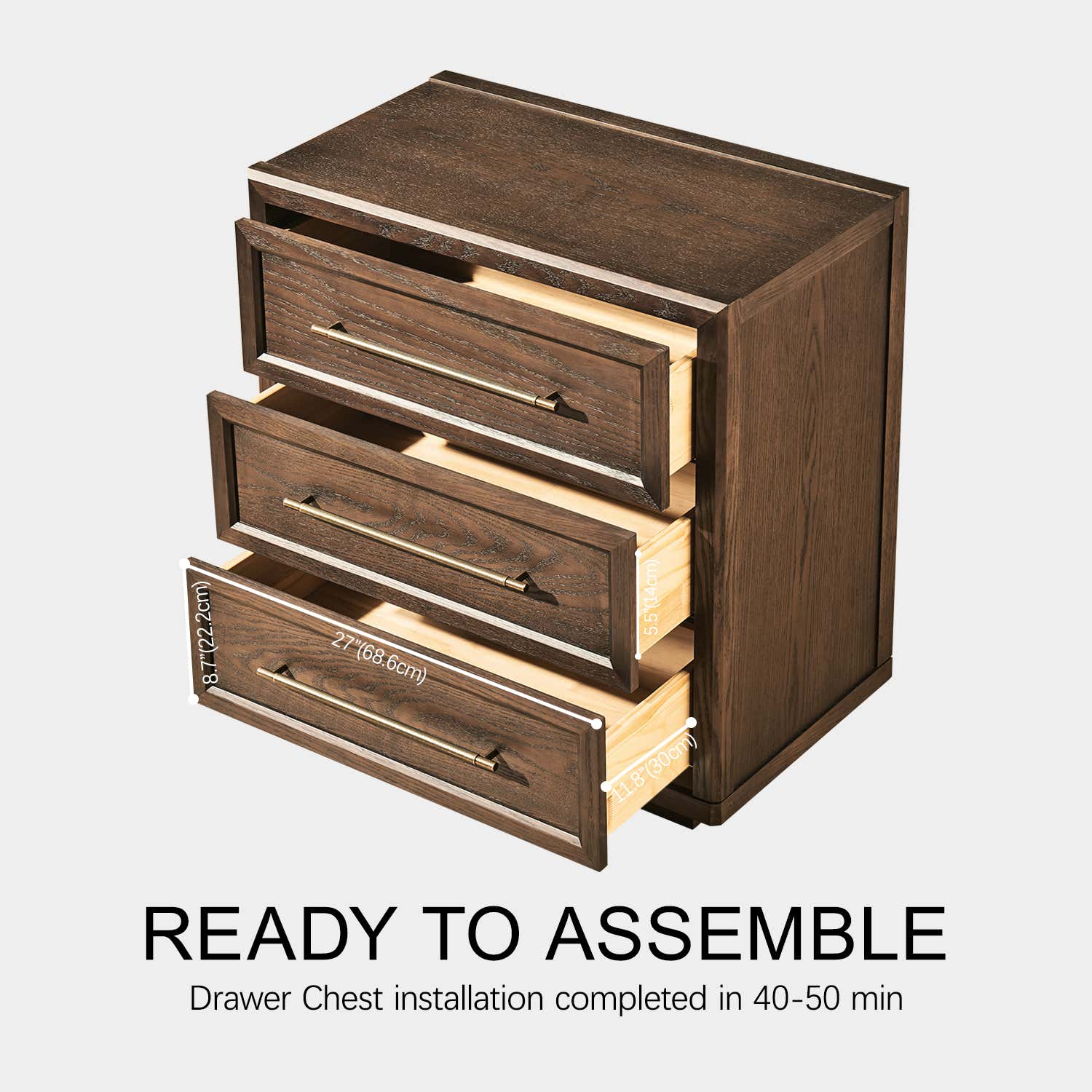 Alvar 30″ Oak 3-Drawer Chest